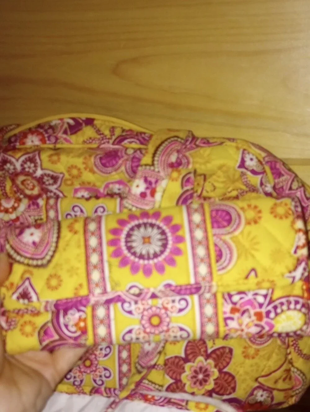 Vera Bradley Diaper Bag Quilted Yellow & Pink Floral With Matching Wallet